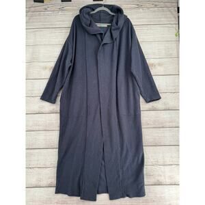 FP Beach Free People Hooded Robe Cover Up Womens XS Blue Terry